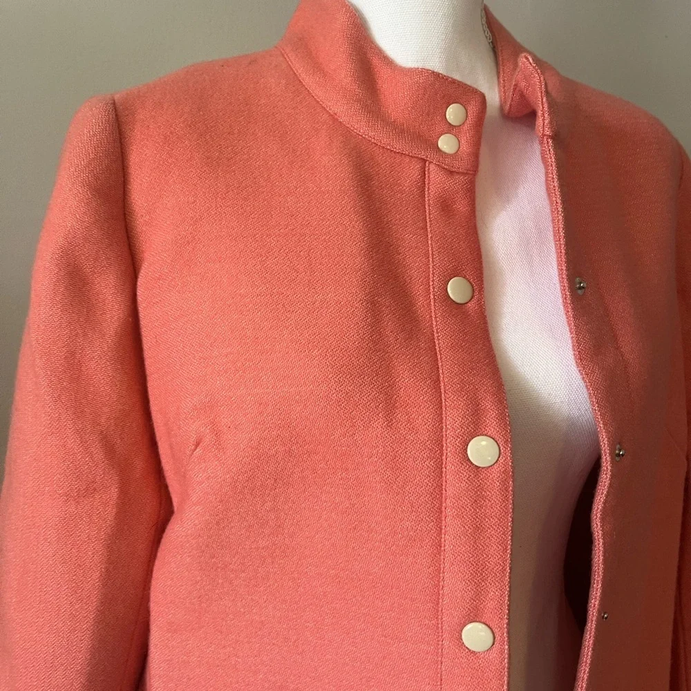 Lauren Moffatt Eastwood Coral Button-Up Coat with Arrow Design - Picture 2 of 7